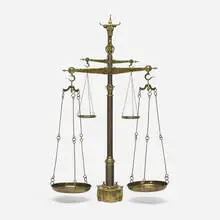 Portuguese, Butcher's scale, c. 1910, brass