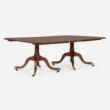 George III, Pedestal dining table, mahogany, brass