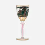 attribution Moser, Goblet with boar hunt scene, c. 1885, cut, polished, enameled and gilt glass