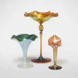 Collection of three footed vases by Alexander Joseph von Steuben, sold Oct 2023