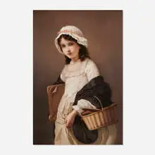 Berlin, School Girl plaque, c. 1900, painted porcelain