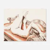 Nude on Chaise by Philip Pearlstein, 1978, lithograph on paper, sold Sep 2014