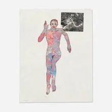 Untitled (Running Woman) by Nancy Spero, c. 1970, collage on paper, sold Sep 2014