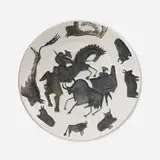 Corrida by Pablo Picasso, 1953, white earthenware with oxidized paraffin decoration and enamel, sold Sep 2014