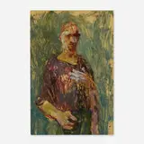 Earl Kerkam, Untitled (Self Portrait), c. 1950, oil on board