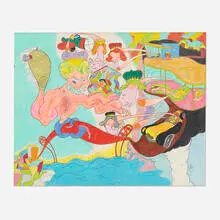 Peter Saul, American Soldier Returns to his Wife, 1966, crayon and ink on paper