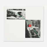 John Baldessari, Man Collapsed on Sofa; Man Tied to Chair (from A Suite of Five Lithographs for Tristram Shandy), 1988, lithograph and screenprint on paper