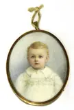 Mabel Emily Lee-Hankey, Untitled, watercolour on ivory 7.5 x 6cm