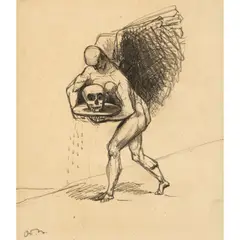Odilon Redon, Vers une Autre Image..., also titled L'Ange et La Mort, graphite on paper