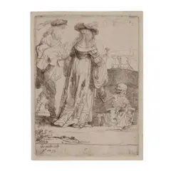 Rembrandt Harmensz van Rijn, Death Appearing to a Wedded Couple from an Open Grave (Bartsch, Hollstein 109, Hind 165, New Hollstein 174), 1639, Etching with touches of drypoint on laid paper, the first (and only) state