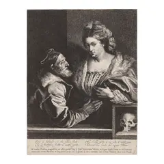Sir Anthony Van Dyck, Titian and his Mistress (Hollstein 21), c. 1630, Etching and engraving on laid paper with a partial unidentified watermark, Hollstein's third state (of 5)