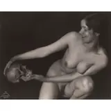 František Drtikol, Untitled (Nude with Skull)
