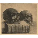 Anton Derkzen von Angeran, Still Life with Two Skulls and a Book, 1909, Etching	on laid paper