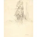 Hans Bellmer, Portrait de femme, circa 1942-1945, pencil on paper
