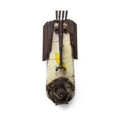 Gonçalo Mabunda, Group of 3 Masks, 2011-2012, Welded steel and deactivated weapon parts