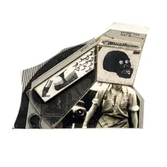 Ray Johnson, Untitled (Skulls with 1940s Photo), photograph and paper collage on illustration board