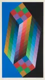 Torony III by Victor Vasarely, 1988, Screenprint in colors on wove paper, sold Nov 2023