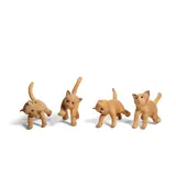 Livio de Marchi, Group of Four Cats, sculpted pine, ebonized wood, each signed on the underside