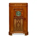 E.H. Scott, 'Philharmonic' 30 Tube 'Beam of Light' Console Radio with 'Wellington' Cabinet, together with a rare timer and selector, mahogany, grille cloth