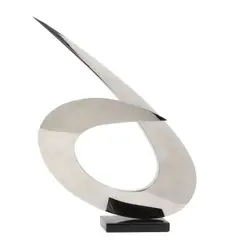 Sculpture by James T. Russell, stainless steel on granite base, signed and dated '2007 James T, sold Nov 2023