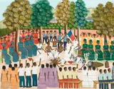 Edouard Jean, Ceremonie de Liberation, oil on canvas