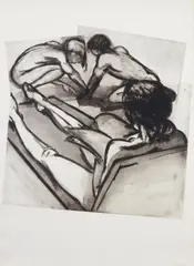 Eric Fischl, Digging Kids, 1982, Etching and aquatint on wove paper