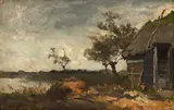 Johan Hendrik Weissenbruch, Schuurtje (The outbuilding), Oil on canvas laid to panel