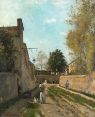 Montmartre, La Rue des Saules by Stanislas Lépine, 1872-1876, oil on canvas, sold Nov 2023