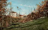 Henri Harpignies, Landscape looking towards Château-Thierry, Oil on panel