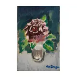 Kees van Dongen, Rose dans un verre, 1945, Oil on panel