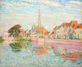 Théo van Rysselberghe, Quai à Veere, 1906, Oil on canvas