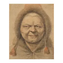 Portrait présumé de Marie Venier femme Laporte by Nicolas Lagneau, black and red chalk, sold Jun 2023