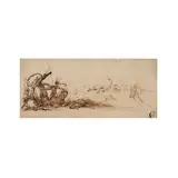 Jacques Callot, Scène de bataille, pen and brown ink, brown wash