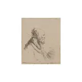 Vieil homme chauve avec une barbe courte, profil à droite by Rembrandt Harmensz van Rijn, etching, circa 1635, on laid paper, New Hollstein's second, final state, sold Jun 2023