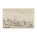 Jan van Goyen, Paysage d'hiver: pêcheurs sur la glace