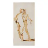 Giovanni Battista Tiepolo, Étude de deux Orientaux, pen and brown ink, brown wash, upper corners trimmed and made up
