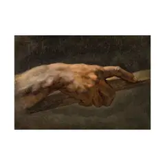 Étude de main droite huile sur papier, marouflé sur carton by Théodore Géricault, oil on paper, laid on board, sold Jun 2023