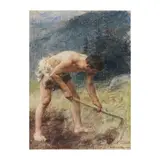 Léon Augustin Lhermitte, Le bêcheur, pastel sur papier marouflé sur toile