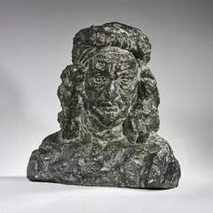 Émile Antoine Bourdelle, Rembrandt vieux (La fin de Rembrandt), bronze à patine verte