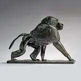 Georges Lucien Guyot, Babouin marchant, bronze à patine brun-vert nuancée