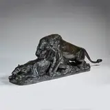 Georges Lucien Guyot, Amours royales, bronze à patine noire