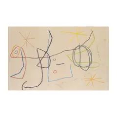 Composition by Joan Miró, pastel gras sur papier, sold Jun 2023