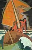 Boot im Sturm (C) by Karl Hofer, 1952, Öl auf Leinwand, sold Jun 2010