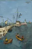 Felix Nussbaum, Seesteg Ostende, 1929, Öl auf Leinwand