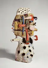 Lothar Fischer, Finnegan's Wake, 1963, Ton, farbig bemalt