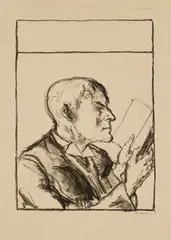 Lesender Mann (Selbstportrait) by Max Beckmann, 1912, Lithographie auf Japan, sold Nov 2007