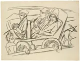 Max Beckmann, Selbstbildnis im Auto, 1923, Lithographie auf imitiertem Japan