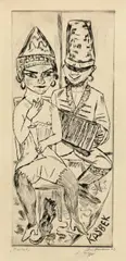 Kasbek by Max Beckmann, 1923, Kaltnadel auf Bütten (Wasserzeichen: BSB [im Kreis]), sold May 2013