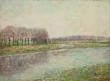 Paul Baum, Fluß mit Weiden, Um 1896, Öl auf Leinwand