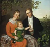 Adolf Senff, Familienbildnis des Bürgermeisters Bertram aus Halle, Öl auf Leinwand